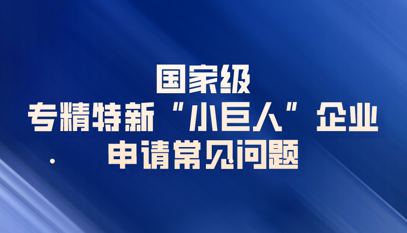 國家級專精特新“小巨人”企業(yè)申請最常見的問題匯總